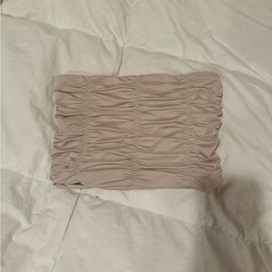 Cream ruffled tube top